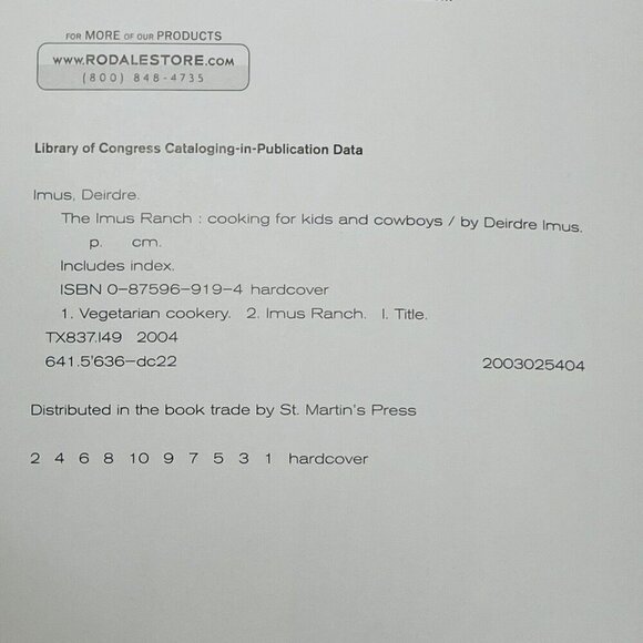 Imus Ranch Cooking Kids Cowboys Cookbook Recipe Healthy Vegetarian Cancer Vegan - Picture 3 of 12